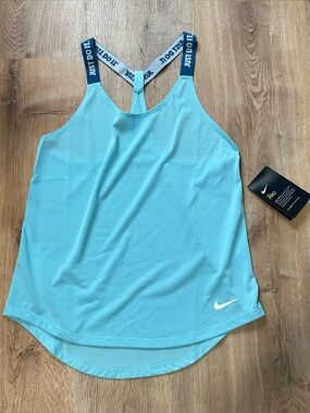 New Nike Women’s Light Blue Strappy Training Tank - 'Just Do It'